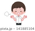 ため息をつき手をお手上げにする夏服制服姿の男子生徒イラスト ため息をつき手をお手上げにする夏服制服姿の男子生徒イラスト 141885104