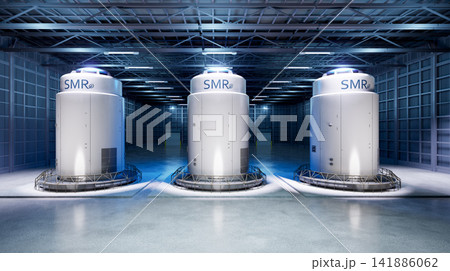 Group of smr or small modular nuclear reactors power plant Group of smr or small modular nuclear reactors power plant 141886062