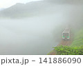 只見線「川霧に覆われる只見川と列車」 141886090