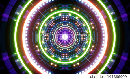 Shining Colorful Disco Lights Tunnel Shining Colorful Disco Lights Tunnel 141886909