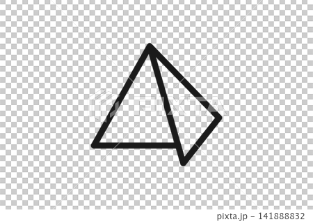 Line art icon of a slanted tent Line art icon of a slanted tent 141888832