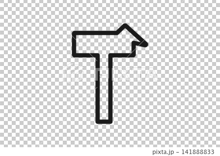 Peg hammer line art icon Peg hammer line art icon 141888833