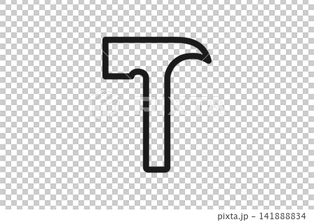 ペグハンマーの線画アイコン2 141888834