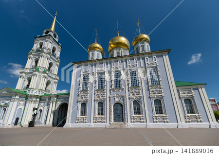 Cathedral of the Assumption stands majestically under a bright sky in Tula Russia showcasing its stunning architecture and rich history Cathedral of the Assumption stands majestically under a bright sky in Tula Russia showcasing its stunning architecture and rich history 141889016