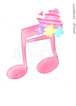 メルヘンな船の付いた音符 141889757