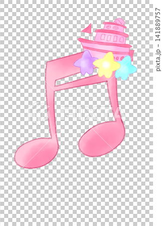 A musical note with a fairytale-like boat A musical note with a fairytale-like boat 141889757