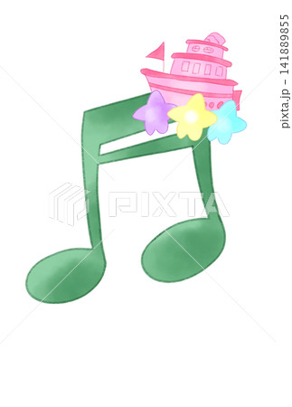 メルヘンな船の付いた音符 メルヘンな船の付いた音符 141889855