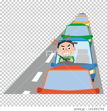 渋滞でイライラする男性 141891793