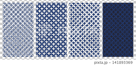 A set of four hand-painted Shippo (seven treasures) pattern Japanese-style backgrounds - traditional Japanese patterns, vertical orientation. A set of four hand-painted Shippo (seven treasures) pattern Japanese-style backgrounds - traditional Japanese patterns, vertical orientation. 141893369