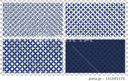 A set of four hand-painted Shippo (seven treasures) pattern Japanese-style backgrounds - traditional Japanese patterns, horizontal format. A set of four hand-painted Shippo (seven treasures) pattern Japanese-style backgrounds - traditional Japanese patterns, horizontal format. 141893370