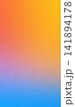 Contemporary abstract gradient with a fine grain effect blending vivid orange and yellow tones into cool serene blue shades 141894178