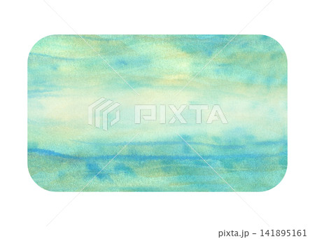 Bright watercolor ocean template inspired by sunlight reflections on water. Hand painted template with fresh turquoise design for branding, social media, invitations, packaging and summer projects Bright watercolor ocean template inspired by sunlight reflections on water. Hand painted template with fresh turquoise design for branding, social media, invitations, packaging and summer projects 141895161