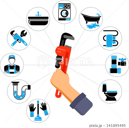 Plumbing Service Infographics Plumbing Service Infographics 141895495
