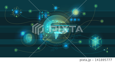 Holographic display of DNA and brain, human vital signs 141895777