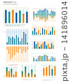 Business elements charts in color. Vector illustration. 141896014
