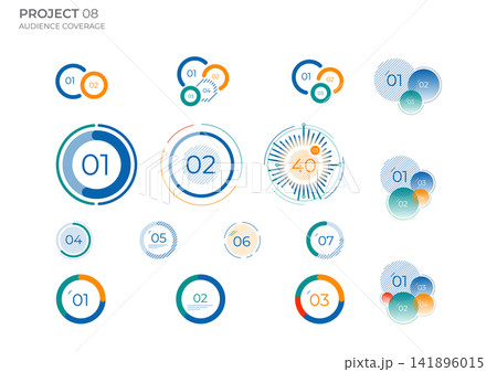 Pie charts. Finance elements commercial vector illustration. Pie charts. Finance elements commercial vector illustration. 141896015