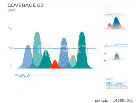 Poster process data charts in color. Vector elements charts. 141896016