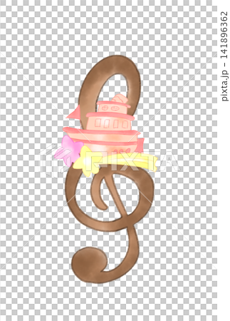 A musical note with a fairytale-like boat A musical note with a fairytale-like boat 141896362