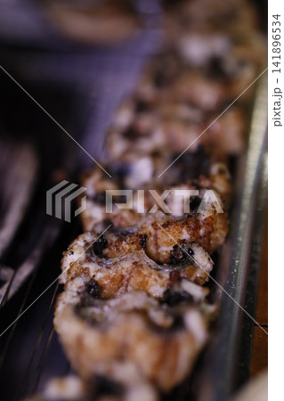 Grilled Food Close-Up with Charred Exterior Grilled Food Close-Up with Charred Exterior 141896534