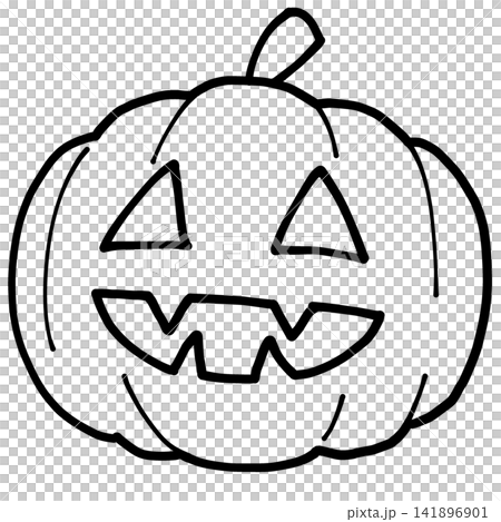Halloween pumpkin illustration (line art) Halloween pumpkin illustration (line art) 141896901