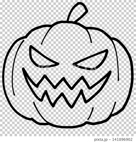 Halloween pumpkin illustration (line art) Halloween pumpkin illustration (line art) 141896902