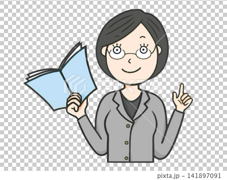 一位女教師正在課堂上向學生授課。 一位女教師正在課堂上向學生授課。 141897091