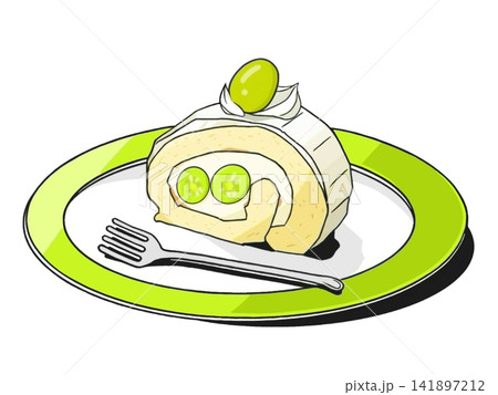 果物のマスカットのロールケーキ 141897212