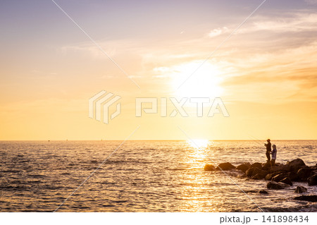 Evening fishing Evening fishing 141898434