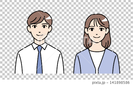 圖解二：一對身著西裝的年輕男女面帶微笑。 141898586