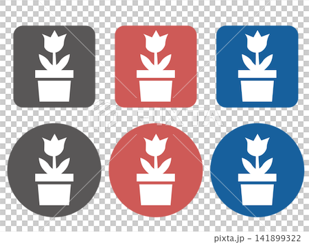 Flowerpot gardening icon set Flowerpot gardening icon set 141899322