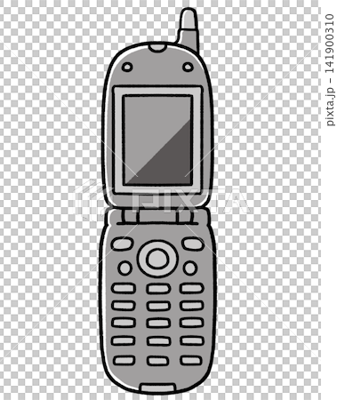 Simple illustration of a flip phone (gray) Simple illustration of a flip phone (gray) 141900310
