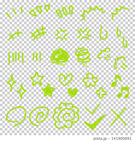 Crayon-style hand-drawn embellishment set Crayon-style hand-drawn embellishment set 141900891