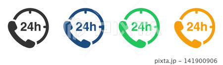 24時間対応・24時間営業のアイコン 24時間対応・24時間営業のアイコン 141900906
