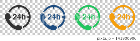 24時間対応・24時間営業のアイコン 24時間対応・24時間営業のアイコン 141900906