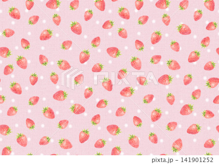 ストロベリー柄のシームレスパターン背景　Blush Coral 141901252