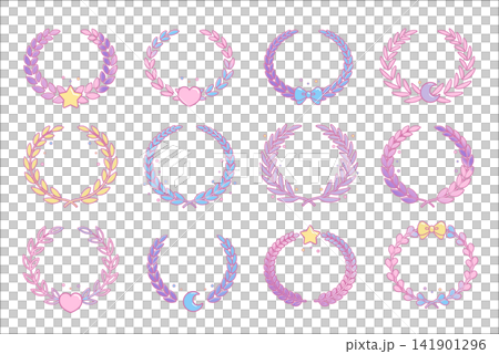 シティポップの月桂樹セット ベクター イラスト 賞 アイコン 141901296