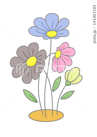 ひっそりとお庭に咲いている可愛いカラフルなお花たち ひっそりとお庭に咲いている可愛いカラフルなお花たち 141901585