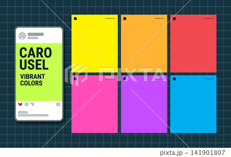 vibrant colorful social media carousel post vector template vibrant colorful social media carousel post vector template 141901807