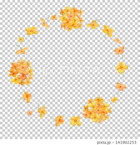 桂花水彩插畫邊框 141902253