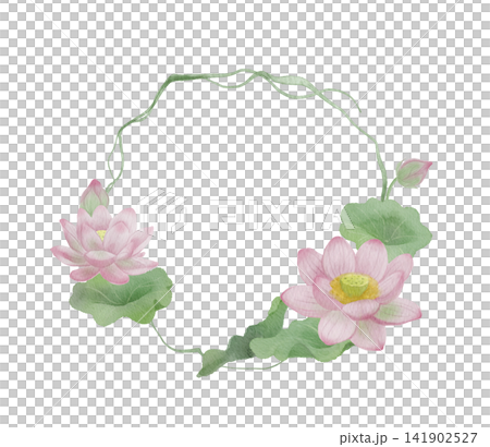 一幅水彩蓮花畫框。 一幅水彩蓮花畫框。 141902527
