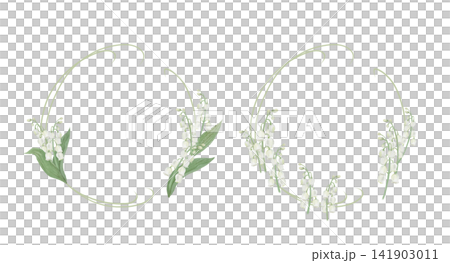 Lily of the Valley Frame Watercolor Illustration Lily of the Valley Frame Watercolor Illustration 141903011