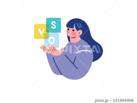 英語を学習する女性のイラスト 英語を学習する女性のイラスト 141904906