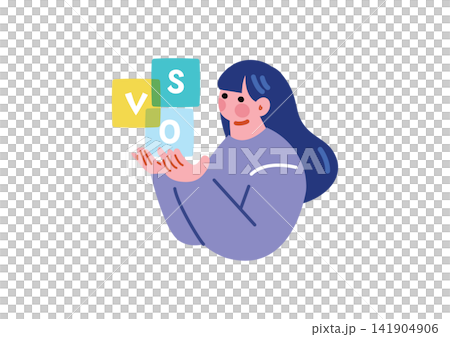 英語を学習する女性のイラスト 英語を学習する女性のイラスト 141904906