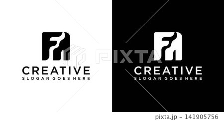 FM or MF initial letter logo design vector FM or MF initial letter logo design vector 141905756