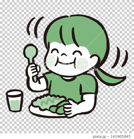 健康的な食事を楽しむ子どものイラスト|食育・栄養・健康 健康的な食事を楽しむ子どものイラスト|食育・栄養・健康 141905845