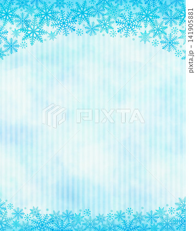 雪の結晶の水彩冬フレーム　4：5 141905881