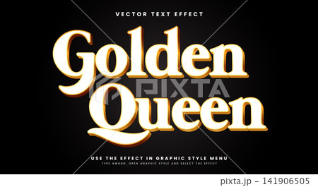 Golden Queen 3d editable text effect Template 141906505