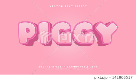 Cute pink piggy editable text effect Cute pink piggy editable text effect 141906517