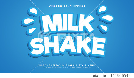 Milk Shake 3d editable text effect Template 141906545