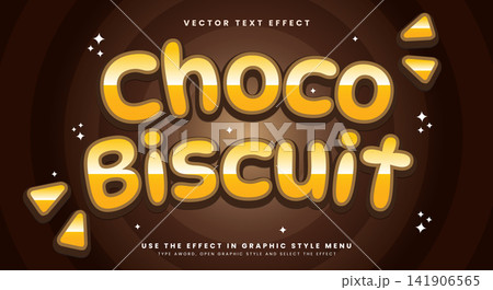Choco Biscuit Snack Style Editable Text effect Choco Biscuit Snack Style Editable Text effect 141906565
